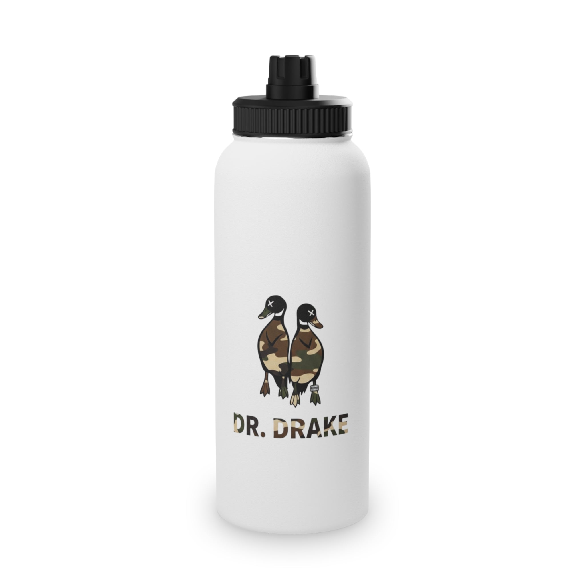 Dr. Drake Camo Duck Stainless Steel Water Bottle — Sports Lid
